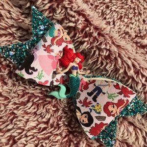 Handmade little mermaid hair bow